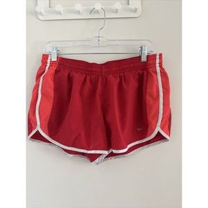 Women’s Large Nike Dri Fit Running Shorts (Red & White)
